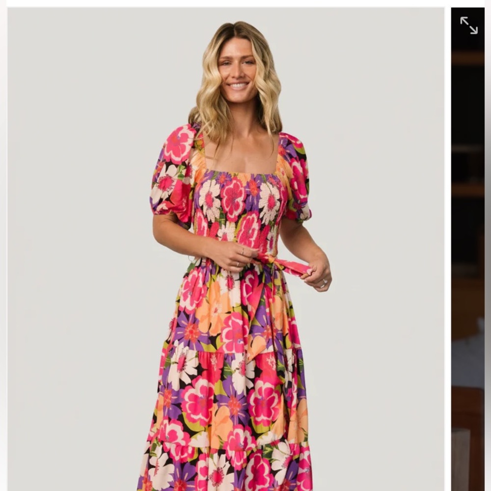 Baltic Born Pink and Purple Floral Maxi Dress